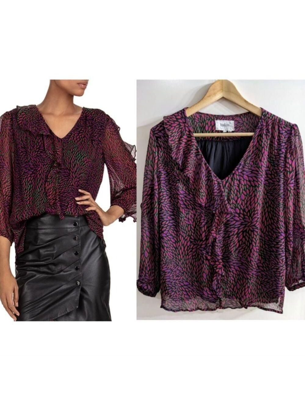 ba&sh | Genny Ruffled Georgette Top